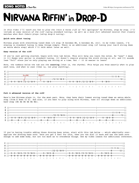 PDF thumbnail for Nirvana Riffin' in Drop-D (ft. All Apologies)