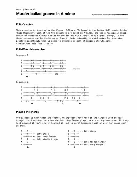 PDF thumbnail for Murder ballad groove in A-minor