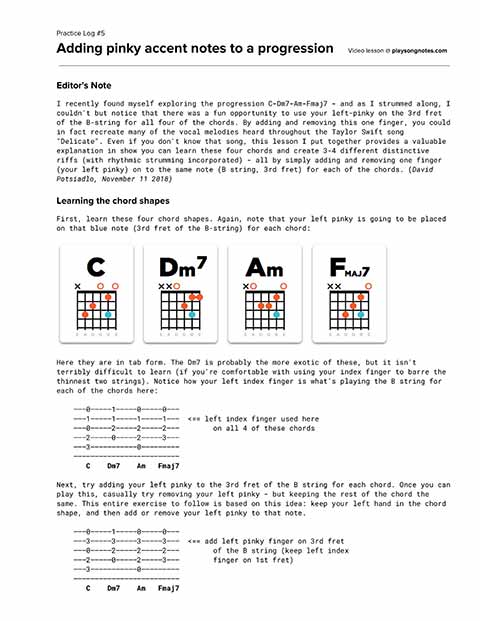 PDF thumbnail for Adding pinky accent notes to a chord progression