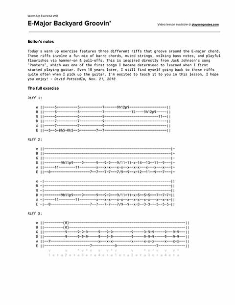 PDF thumbnail for Backyard grooving in E-major (