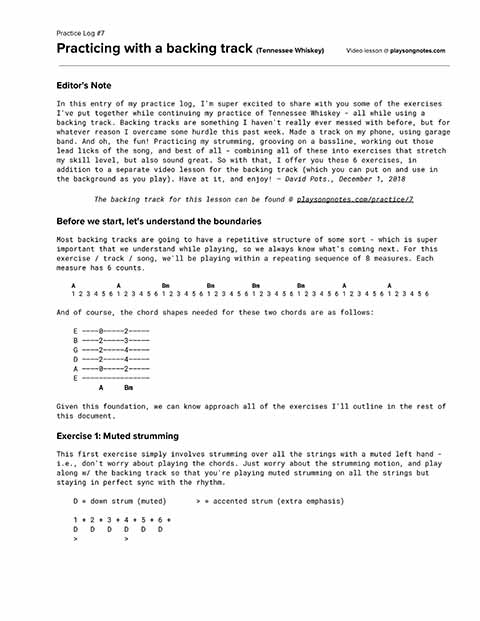 PDF thumbnail for Practicing country blues over a backing track (A-major and B-minor)