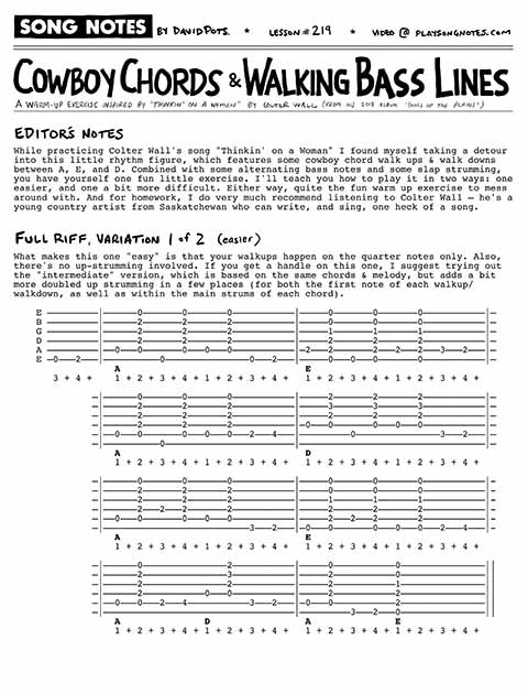 PDF thumbnail for Cowboy Chords & Walking Basslines