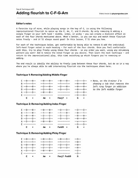 PDF thumbnail for Add easy flourish to C-F-G-Am