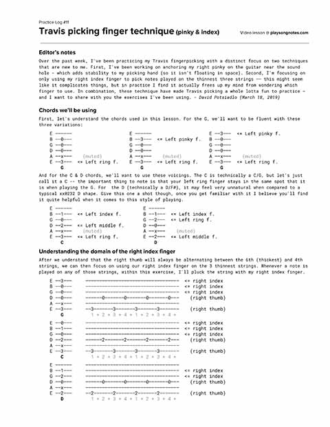 PDF thumbnail for Travis Picking with an Anchored Left Pinky