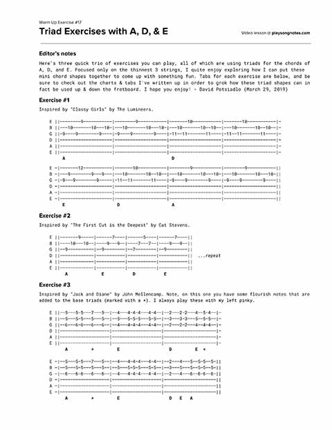 PDF thumbnail for Triad exercises using A, D, & E