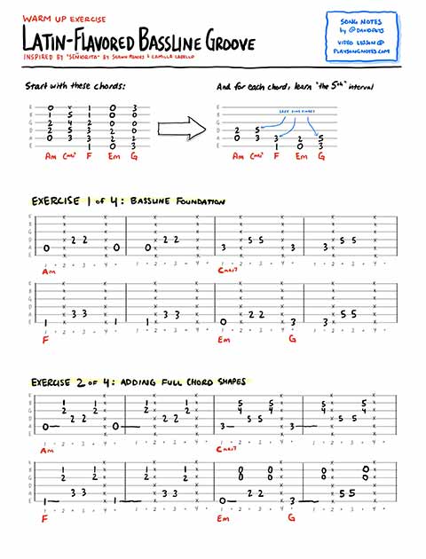 PDF thumbnail for Latin-flavored Percussive Fingerstyle