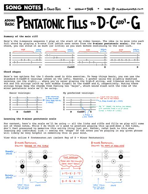PDF thumbnail for Adding pentatonic fills over D-Cadd9-G