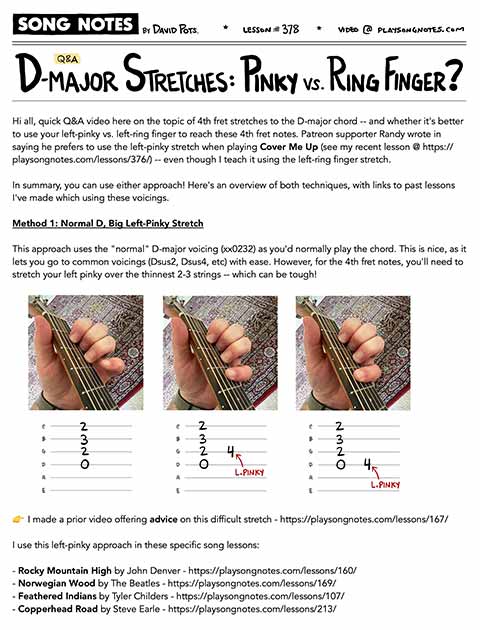PDF thumbnail for D Chord Stretches: Ring or Pinky Finger?
