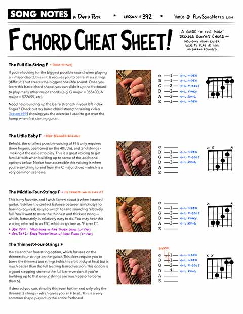 PDF thumbnail for F Chord, Made Easy: 7 Alternatives to the Barred Version