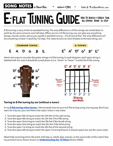 PDF thumbnail for How to Tune Down 1/2 step (E-Flat Tuning)