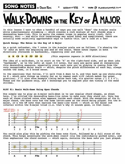 PDF thumbnail for Strummy Walkdowns in Key of A