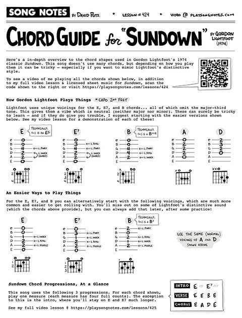 PDF thumbnail for Gordon Lightfoot's Sundown Chords, Explained