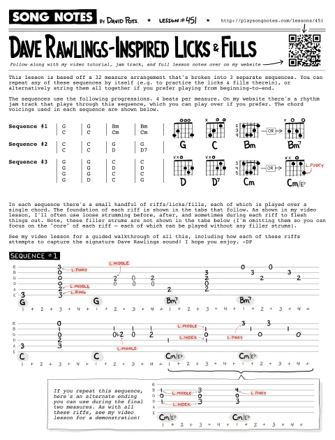 PDF thumbnail for Licks & Fills in the style of Dave Rawlings