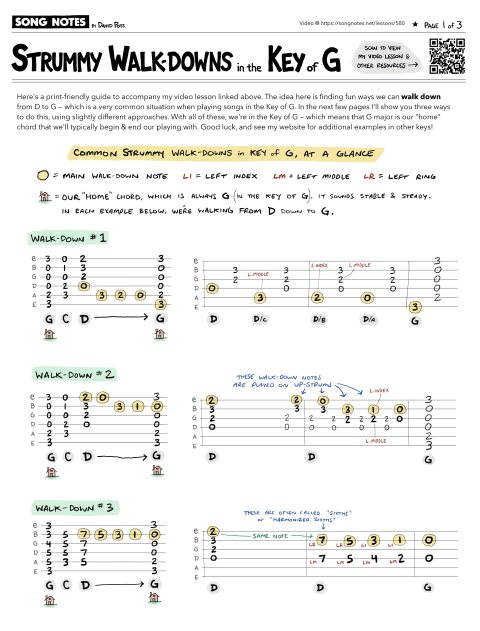 PDF thumbnail for Strummy Walkdowns in Key of G
