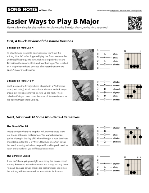 PDF thumbnail for Simpler Ways to Play B Major