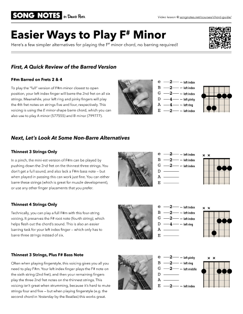 PDF thumbnail for Simpler Ways to Play F# Minor
