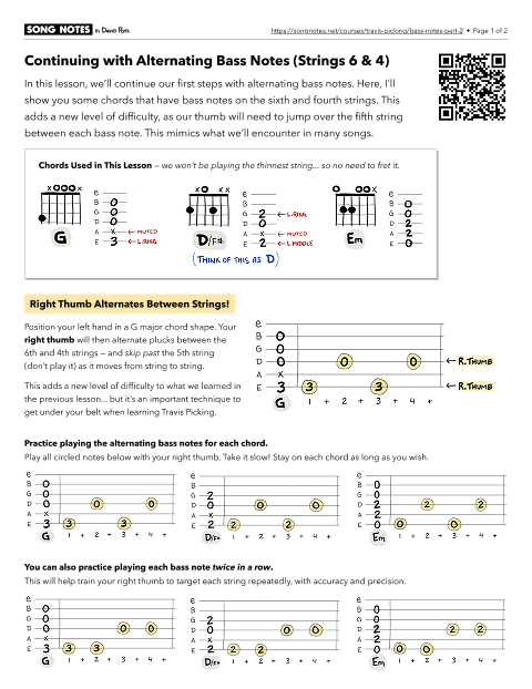 PDF thumbnail for Bass Notes on Strings 6 & 4